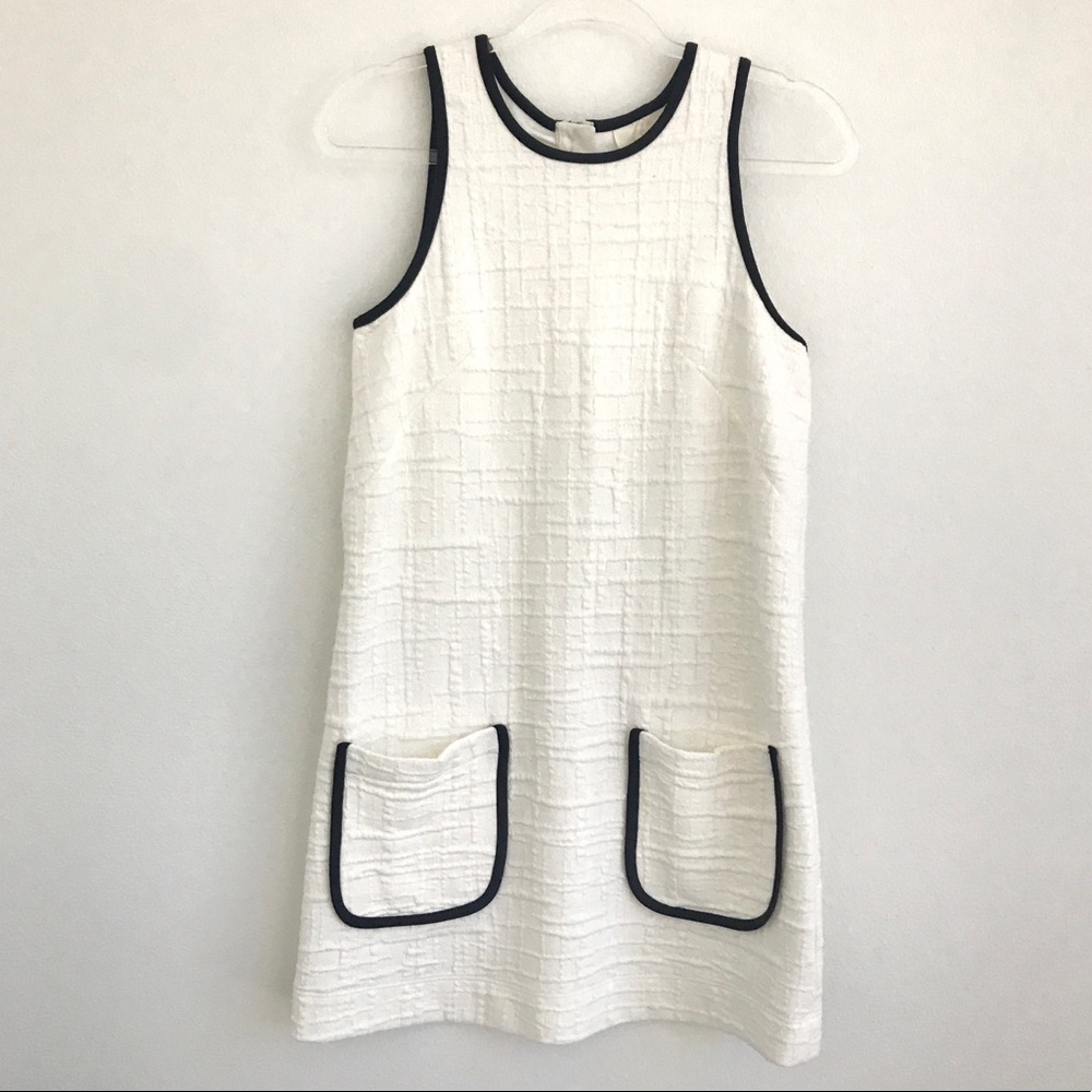 Maeve by Anthropologie cream black trim mini dress